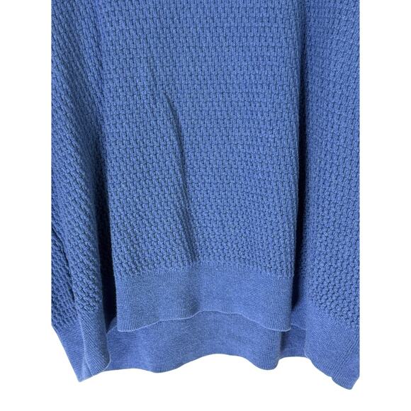 Tasso Elba Blue Long Sleevew 100% Cotton Knit 3/4 Zip Up Sweater Top Size XL - Picture 6 of 9